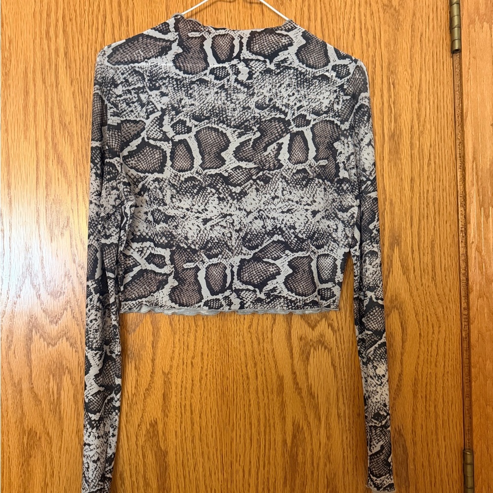 Fashion Nova Mesh Snake Print Crop Tops Lot of 4